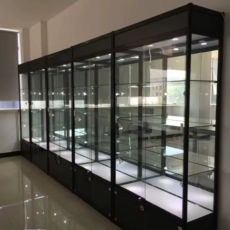 Glass Cabinet Display - 부티크 쇼핑몰 유리 캐비닛 쇼케이스 고급