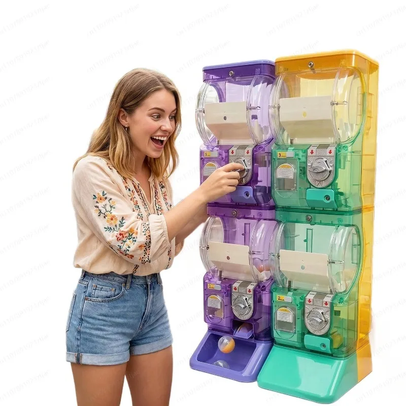 Arcade Vending Machine - 투명한 흰색 2단 가샤폰 머신, 75mm