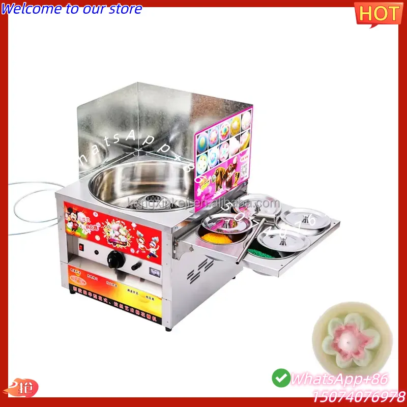 Candy Floss Machine - 2026년형 3개의 설탕통이 있는 스테인리스 스틸
