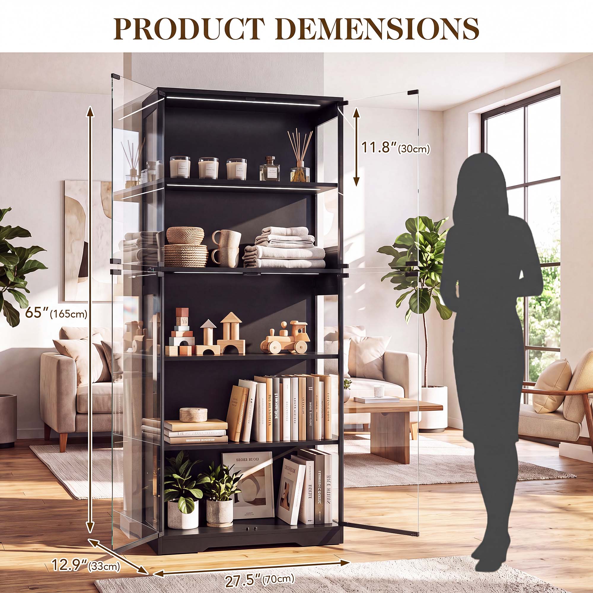 TCGBKAF 5단 디스플레이 캐비닛(유리 도어 포함) - Glass Cabinet Display 리뷰 및 가격