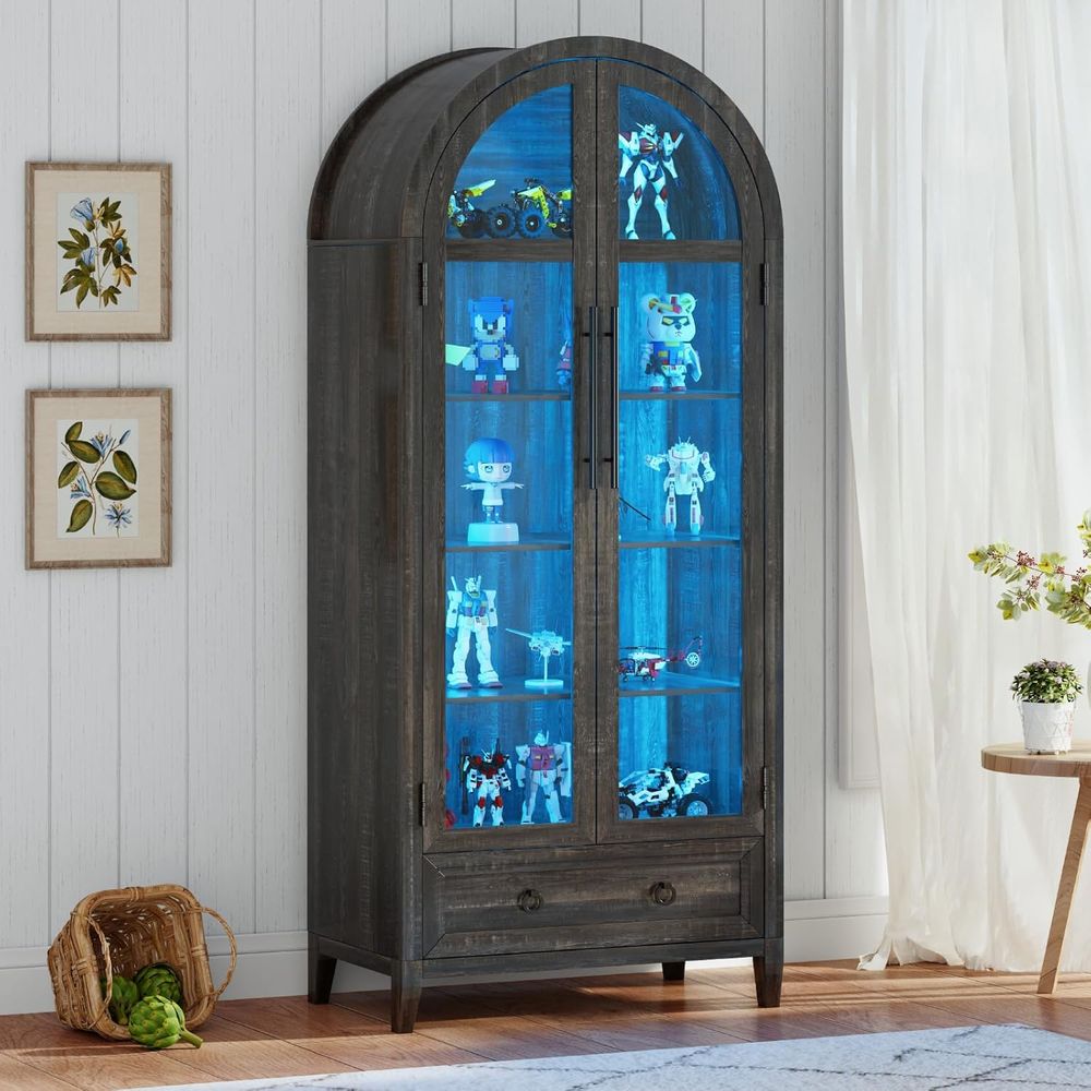 73개의 아치형 유리 진열장, 4단, 인체감지 센서,  - Glass Cabinet Display 리뷰 및 가격