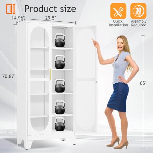 71인치 높이의 잠금장치가 있는 유리문 디스플레이 캐비 - Glass Cabinet Display 리뷰 및 가격