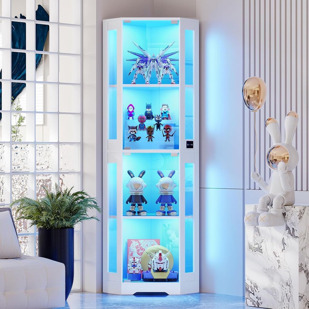 65인치 LED 조명이 있는 유리 진열장, 유리 도어와 - Glass Cabinet Display 리뷰 및 가격