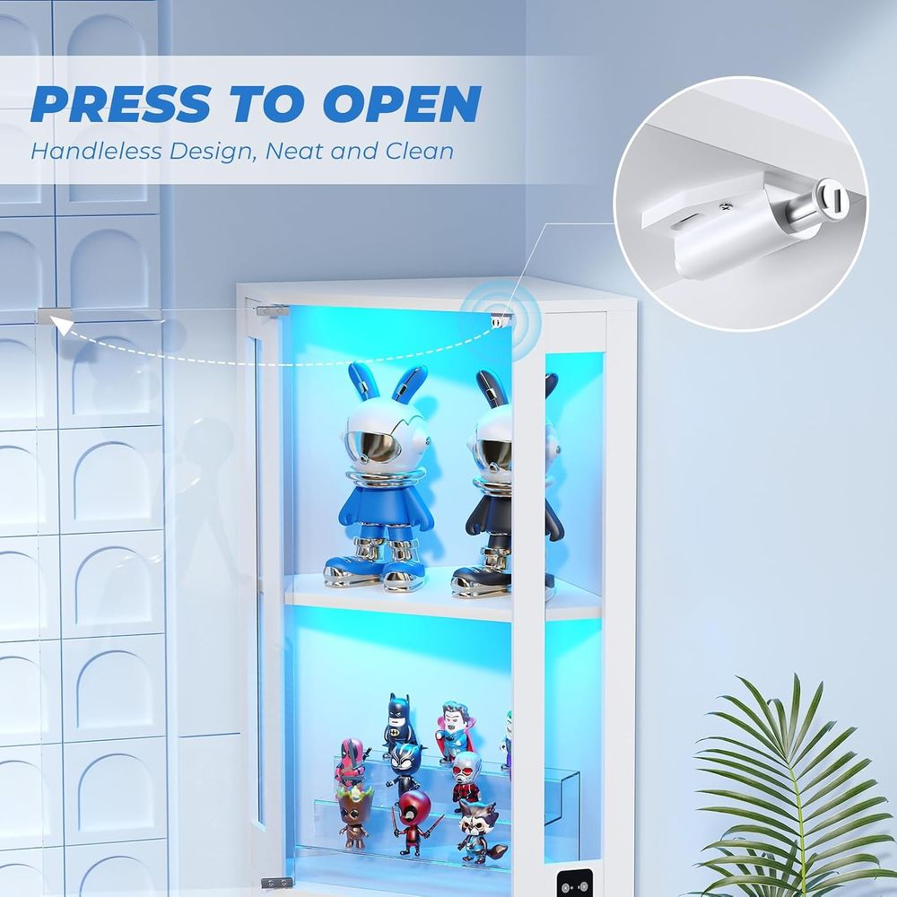 65인치 LED 조명이 있는 유리 진열장, 유리 도어와 - Glass Cabinet Display 리뷰 및 가격