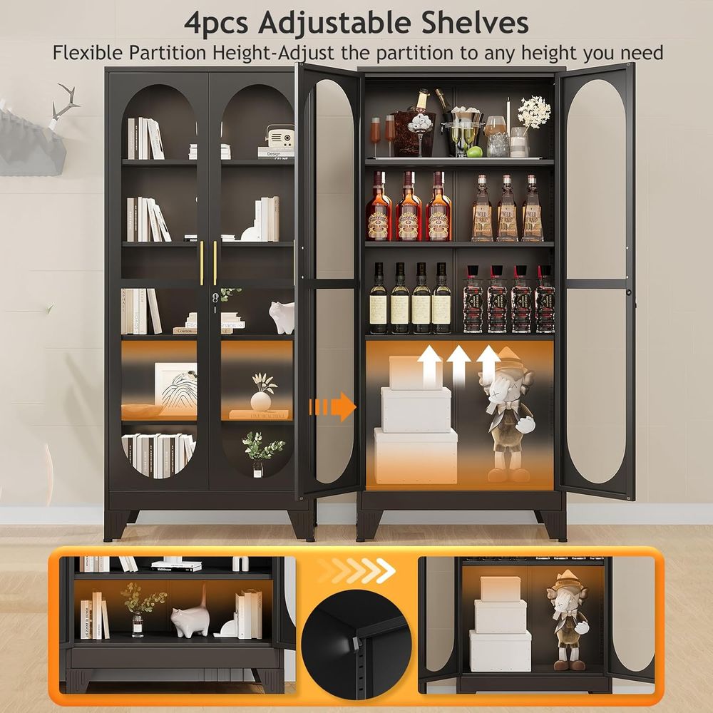 71인치 높이의 잠금장치가 있는 유리문 디스플레이 캐비 - Glass Cabinet Display 리뷰 및 가격