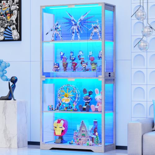 유리문이 있는 디스플레이 캐비닛, 4단 디스플레이 케이 - Glass Cabinet Display 리뷰 및 가격
