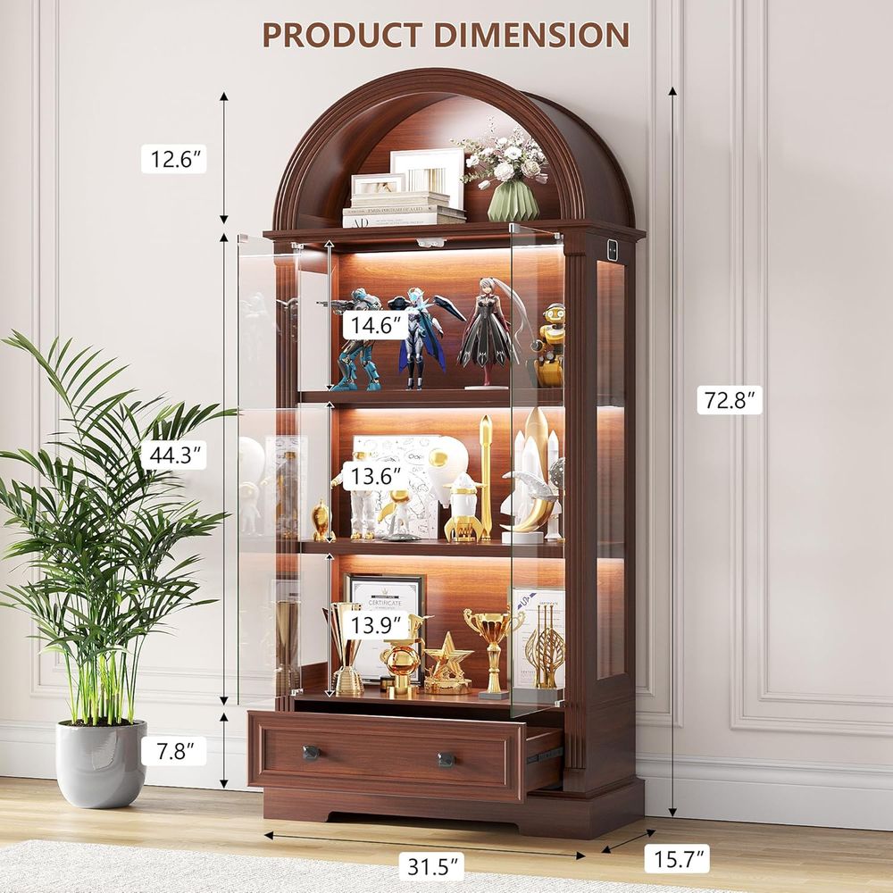 유리 도어와 LED 조명이 있는 과장품 진열장 |    - Glass Cabinet Display 리뷰 및 가격